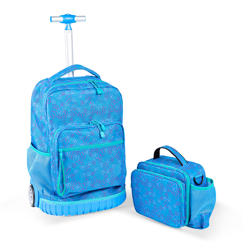 Kletterfreundlich Unisex Gepäck-Rucksack mit Wirbelsäulenschutz für Teenager, leichtem Rolling-Rucksack mit Lunchbox