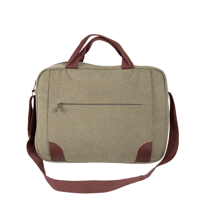 Laptop Messenger -Beutel - Canvas Cross Body -Umhängetasche mit mehreren Fächern - grün